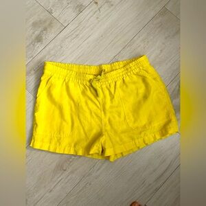 Jcrew Yellow Linen Shorts